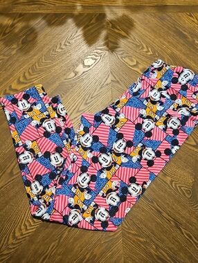 LuLaRoe Disney Pink Blue Yellow Mickey Mouse Leggings